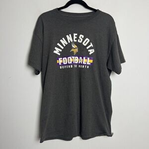 NFL Team Apparel Grey Minnesota Vikings Defend The North T-Shirt Sz L